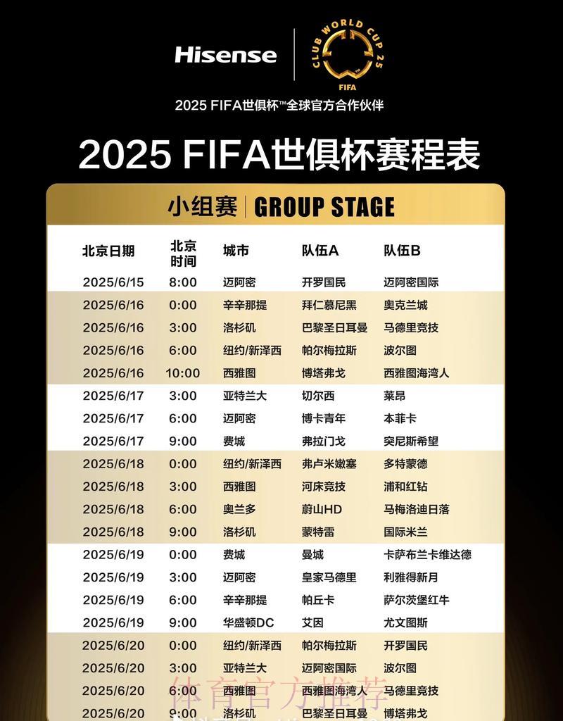 最新世界杯赛事直播时间安排
